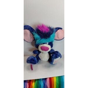 VTG 90s Play By Play Mouse Plush Neon Hair Punk Retro Stuffed Toy10" Collectible
